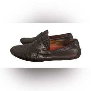 Magnanni Mens Size 11 M Basket Weave Casual Slip On Leather Penny Loafers Spain